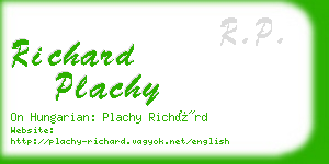 richard plachy business card